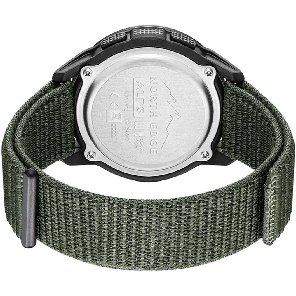 North Edge ALPS Mens Carbon Fiber Shock Resistant Sport Watch | 50m Water Resistant | Outdoor Compass