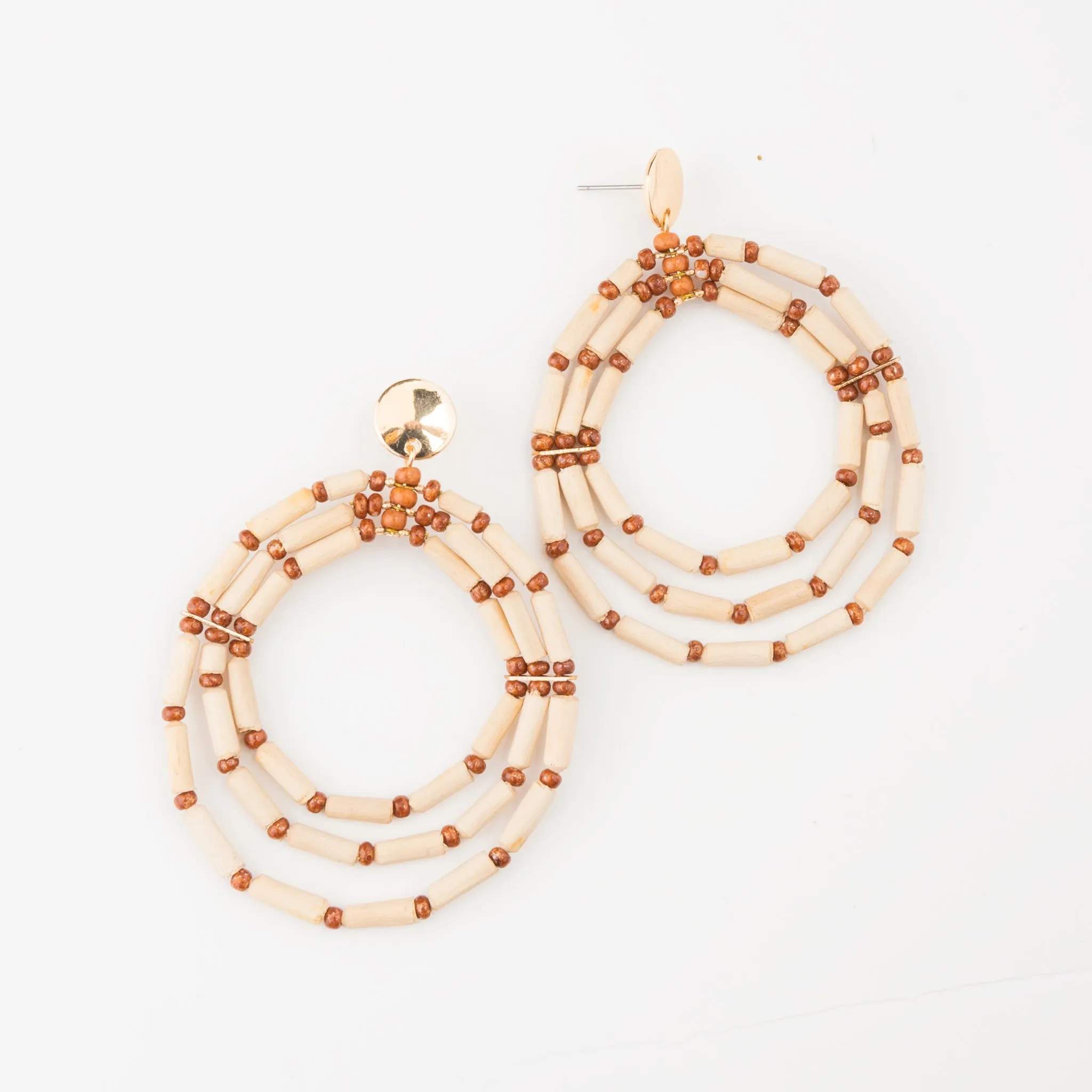 Nyra Mango Wood Hoop Earrings