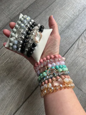 Octagon Accent Beaded Bracelet Set