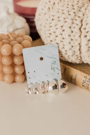 Only Desire C-Hoop Earring Set- Silver