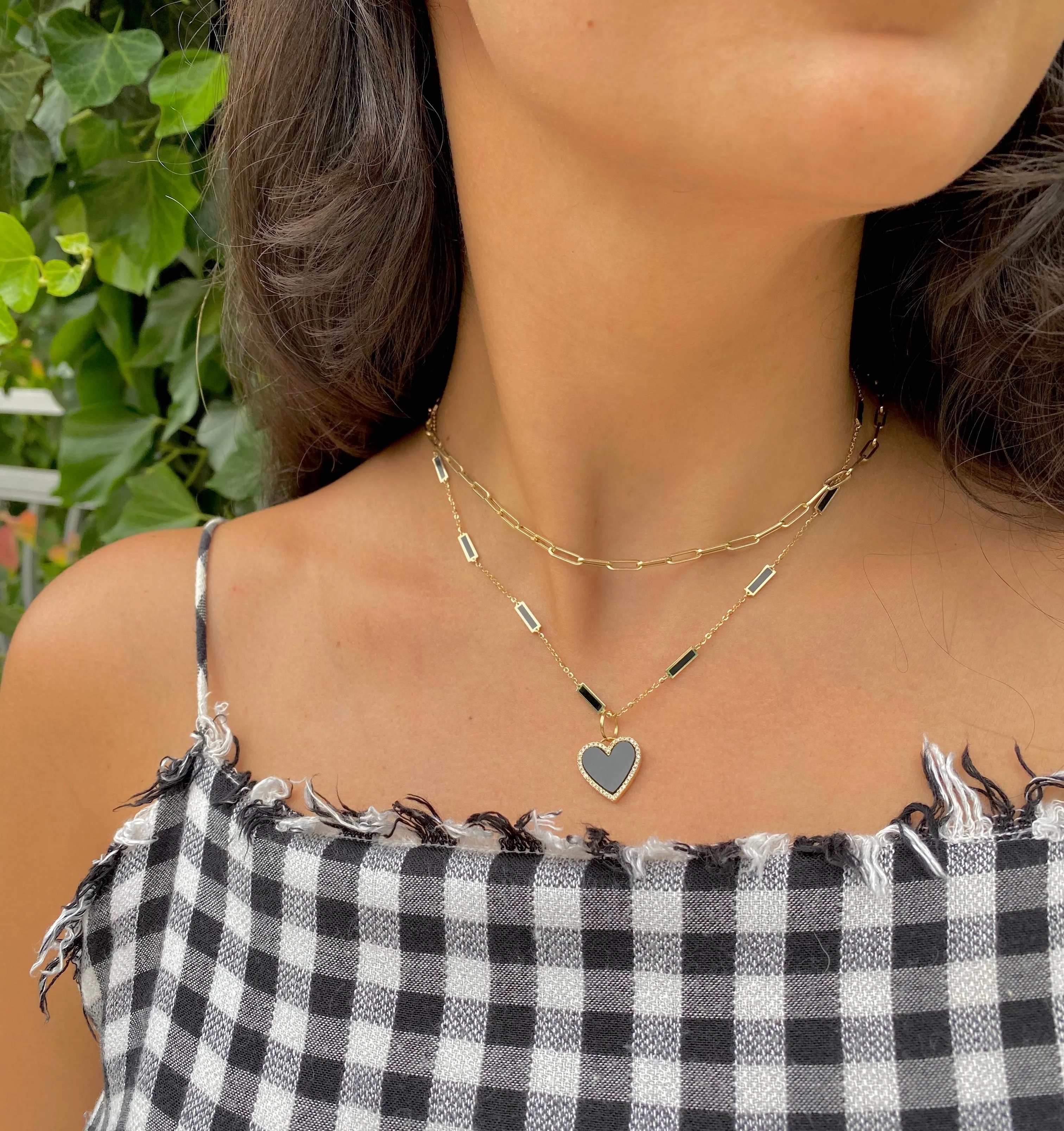Onyx Bar Chain Necklace