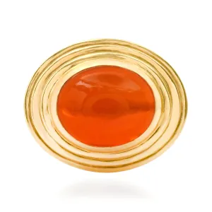 Opal or Fire Opal Cabochon Orbit Ring