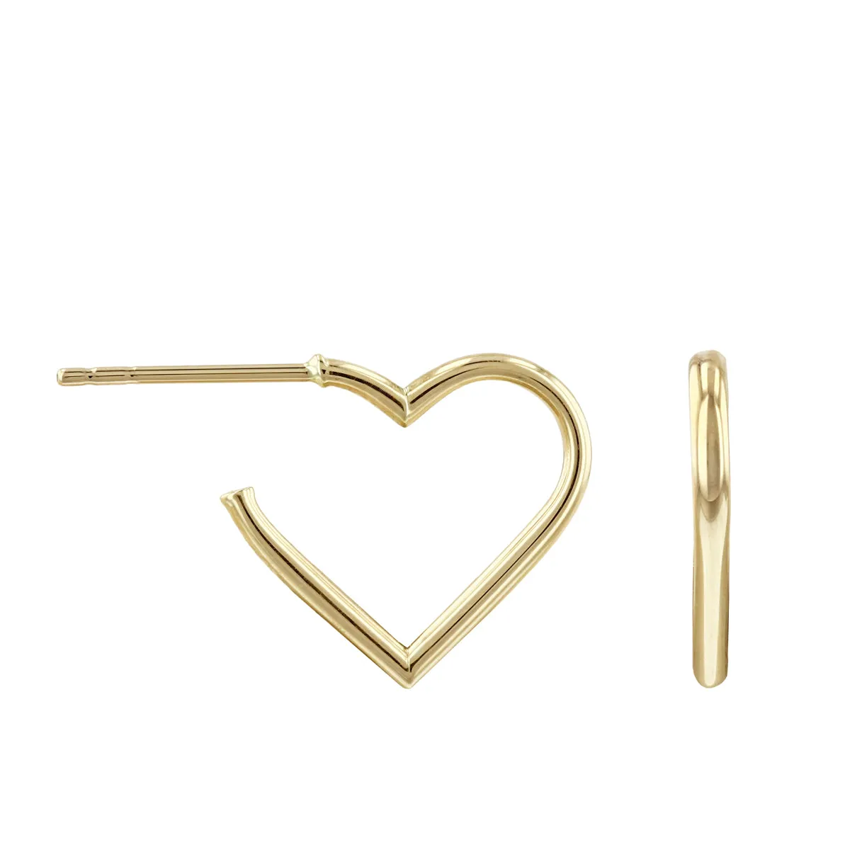 Open Heart Hoop Earrings | 9K Yellow Gold