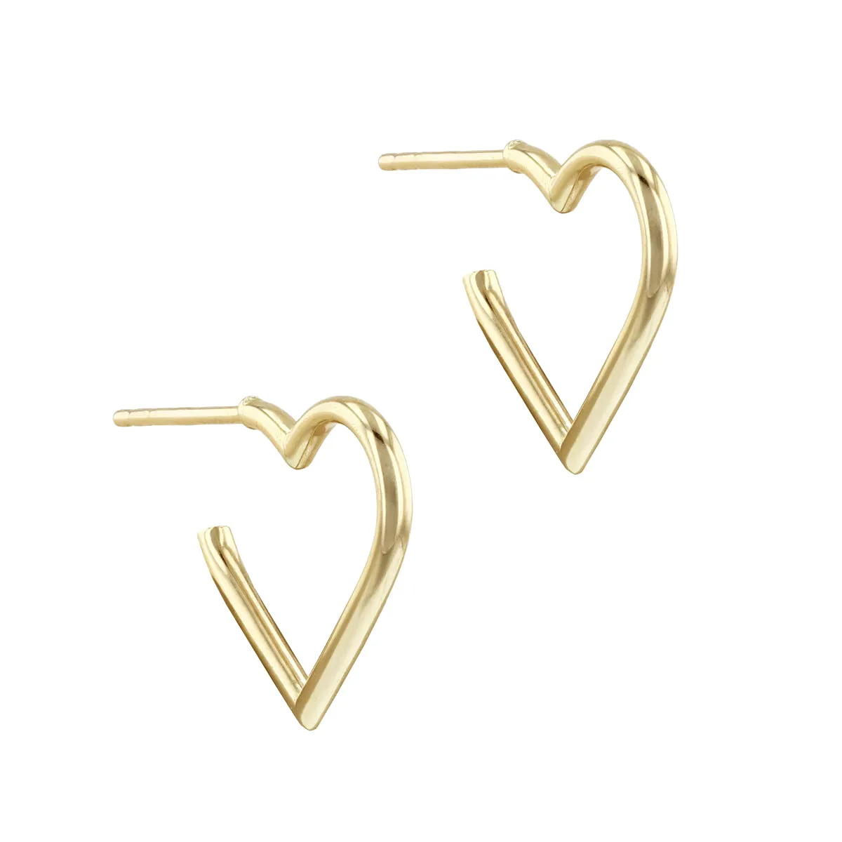 Open Heart Hoop Earrings | 9K Yellow Gold