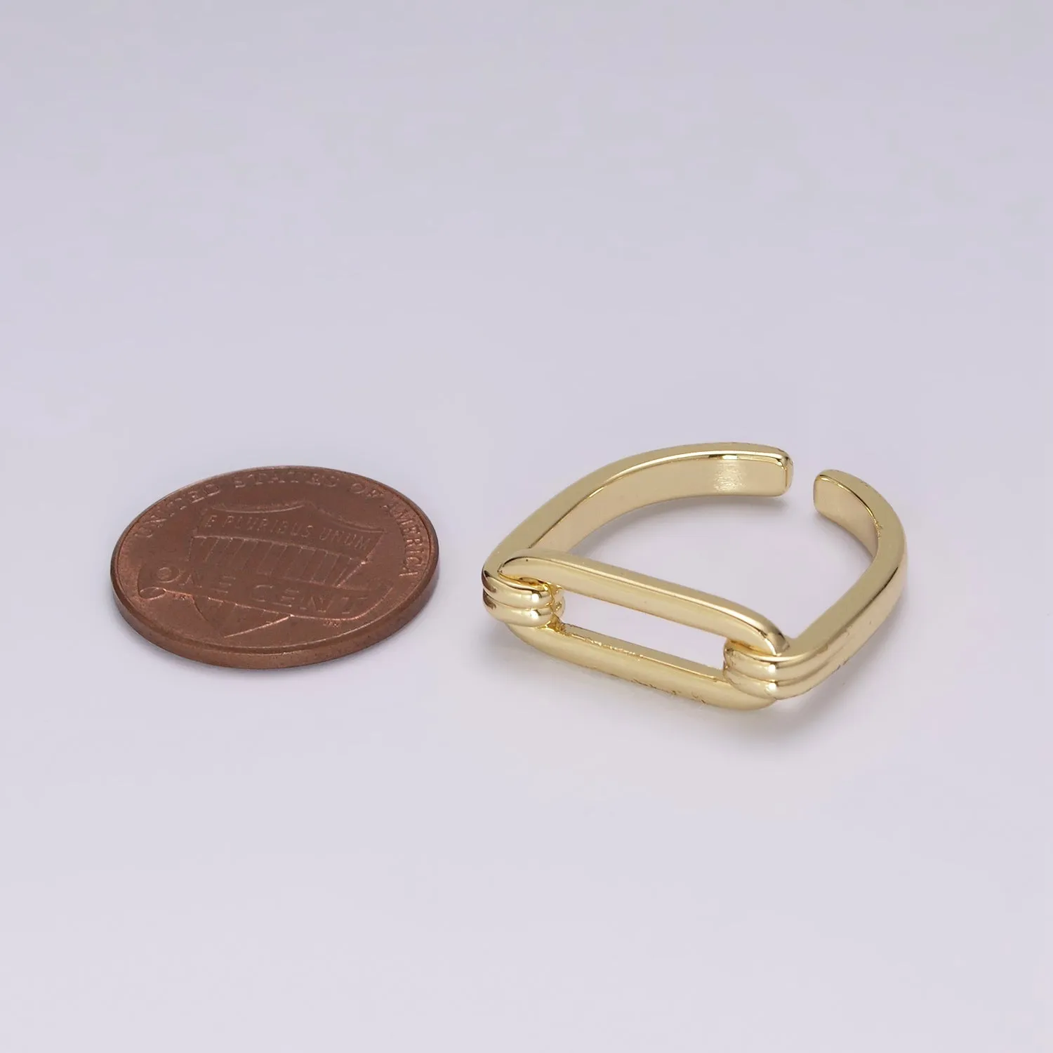 Open Signet Gold ring gold Filled Open Adjustable Signet ring minimalist jewelry stackable Ring U-142 U-143