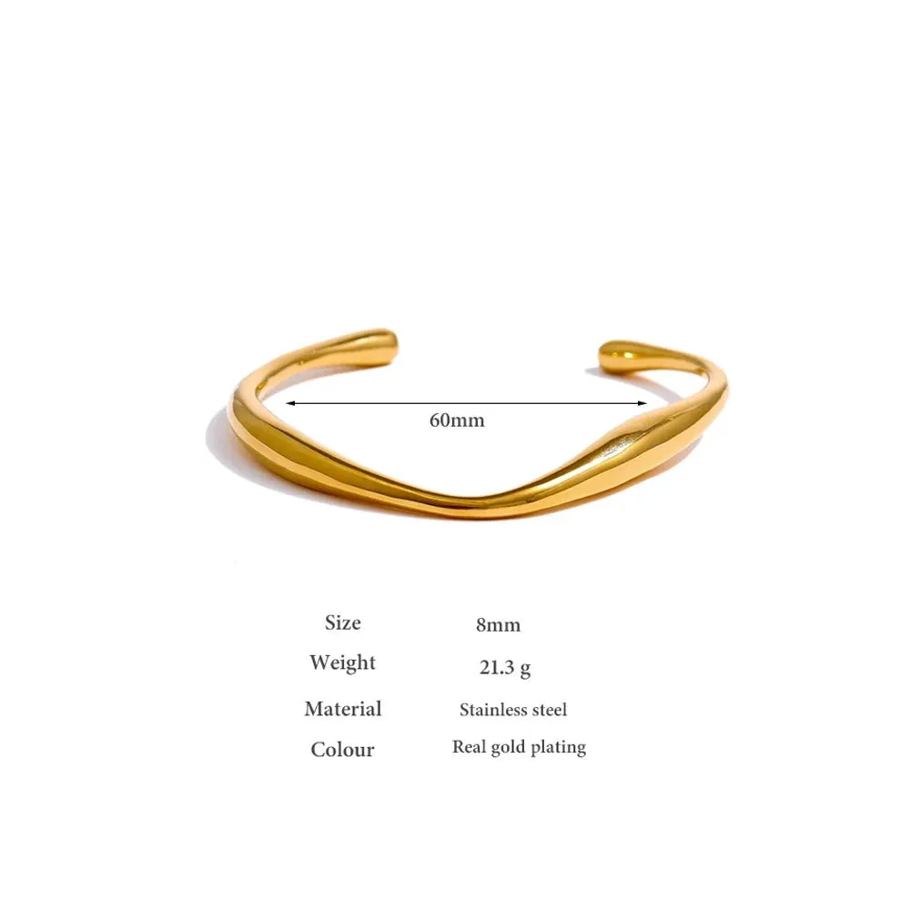 Opening 316 Stainless Steel Wrist Bracelet Bangle Jewelry for Women