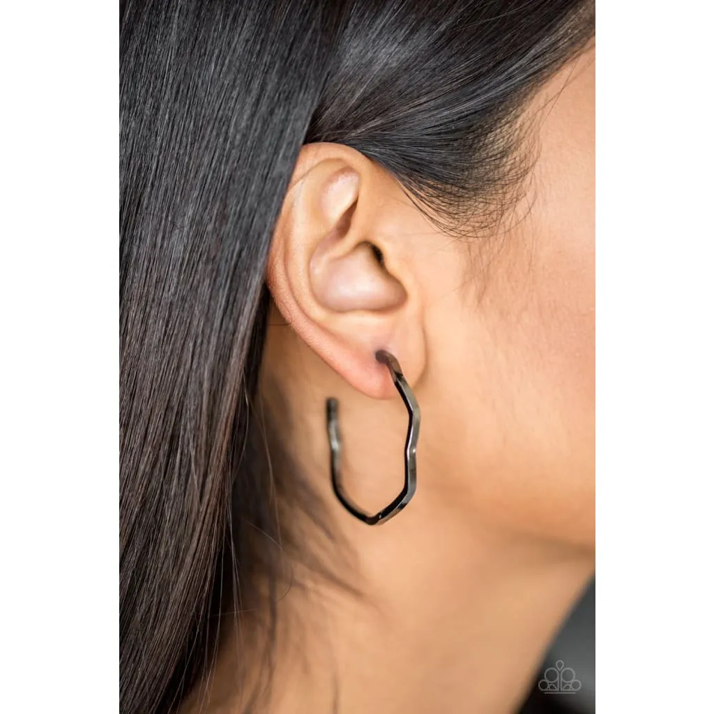 Paparazzi Another Day, Another Slay - Black Hoop Earrings