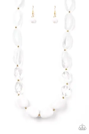 PAPARAZZI Private Paradise - White NECKLACE