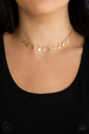 Paparazzi Ready, Set, DISCO! - Gold Choker Necklace