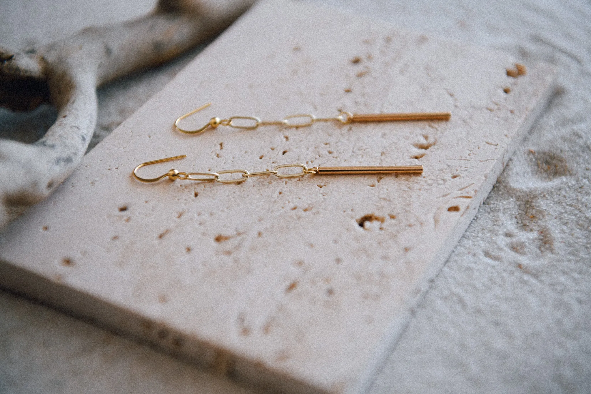 Paperclip Chain Earrings in Gold Plated Finish