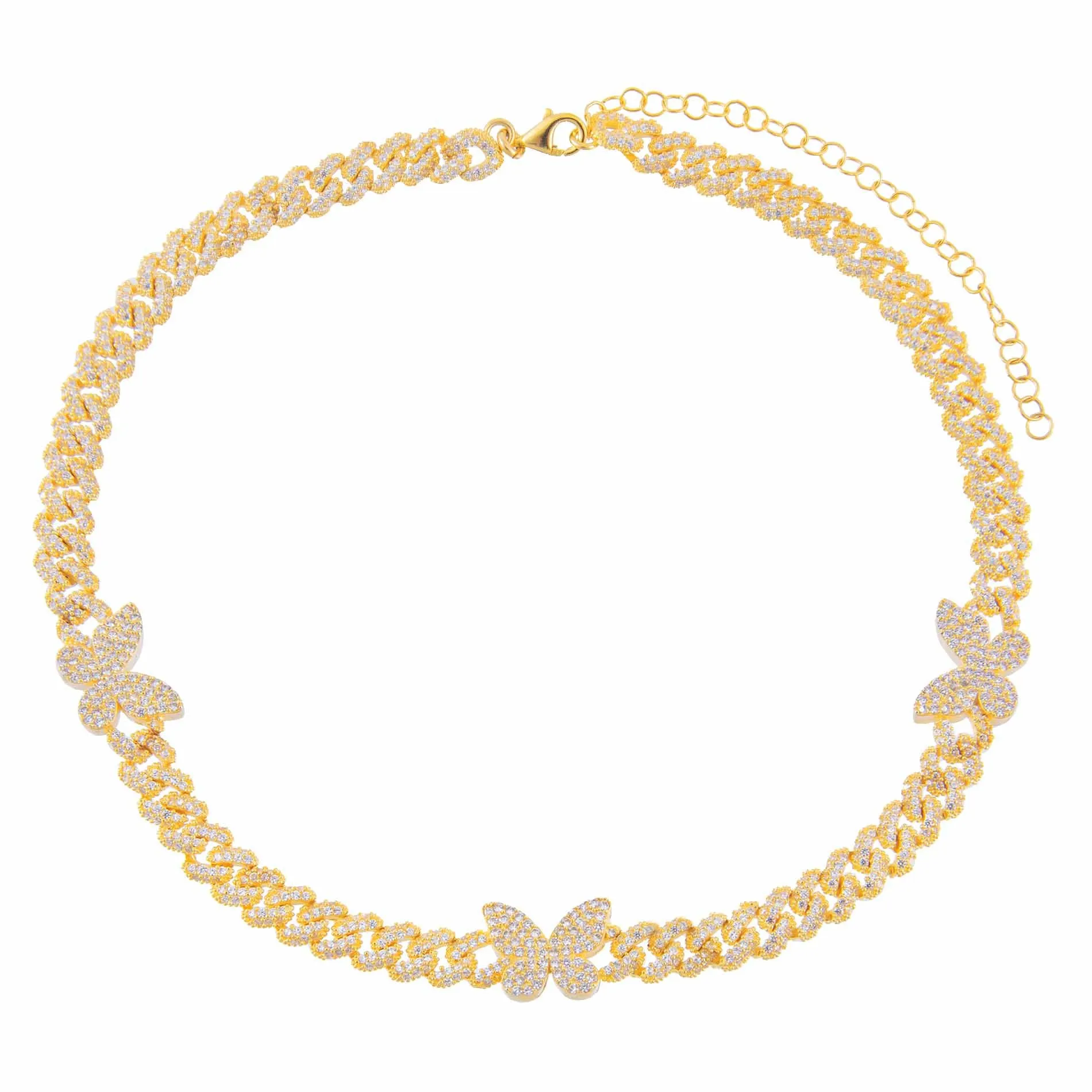 Pavé Butterfly Chain Link Choker