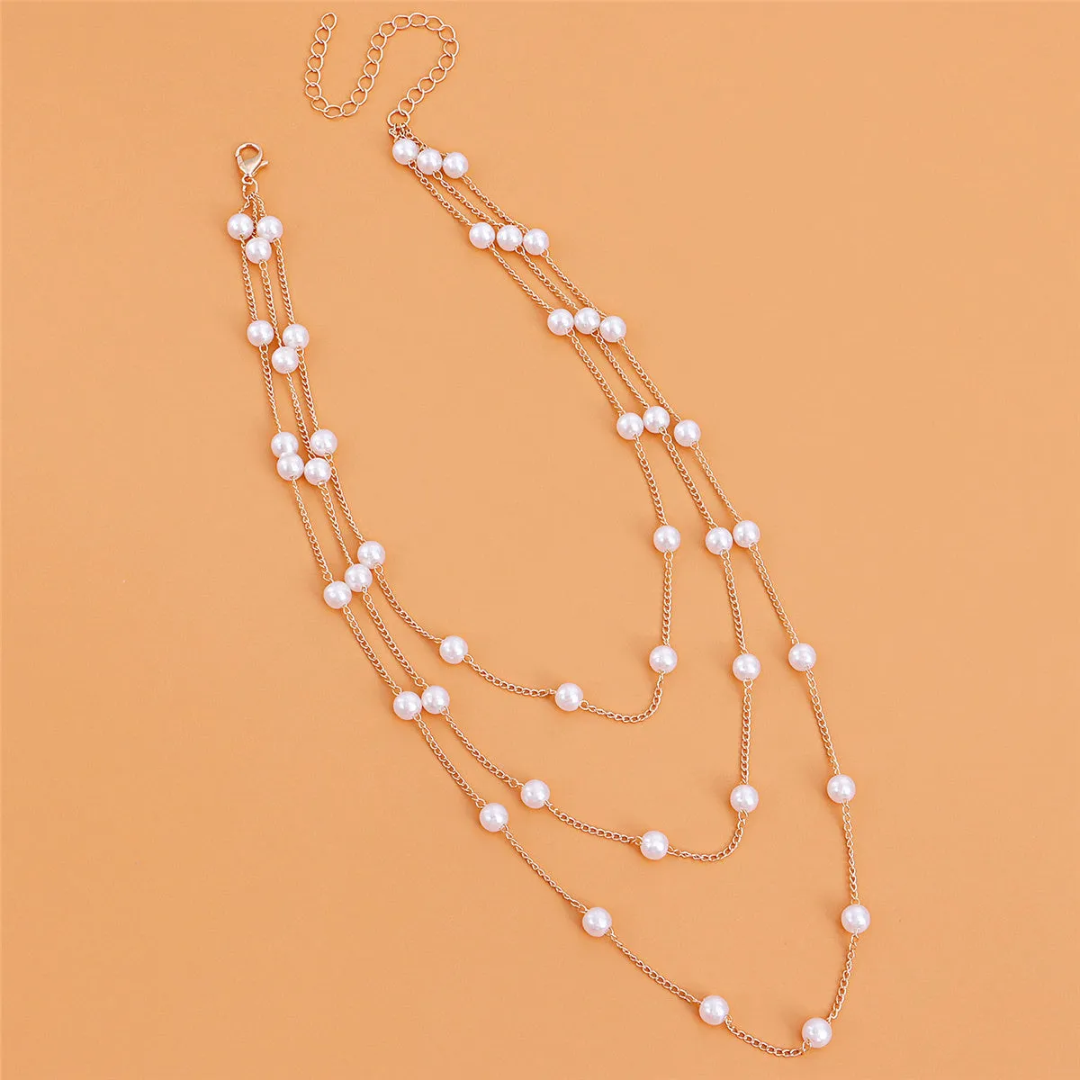Pearl & 18K Gold-Plated Layered Station Necklace