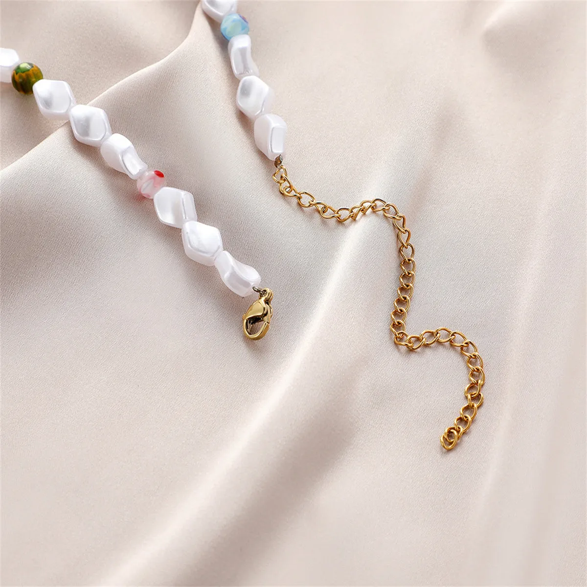 Pearl & Acrylic 18K Gold-Plated Beaded Choker Necklace