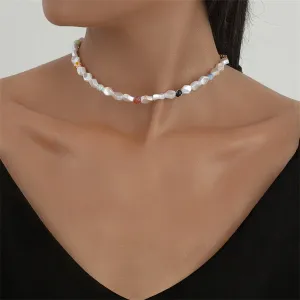 Pearl & Acrylic 18K Gold-Plated Beaded Choker Necklace