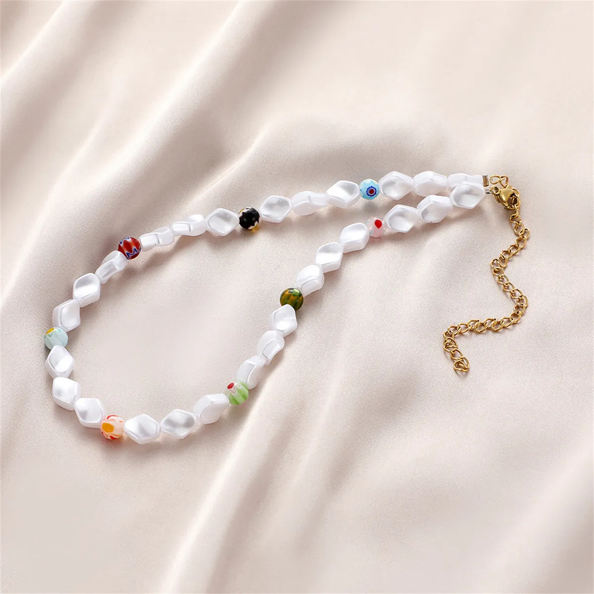 Pearl & Acrylic 18K Gold-Plated Beaded Choker Necklace