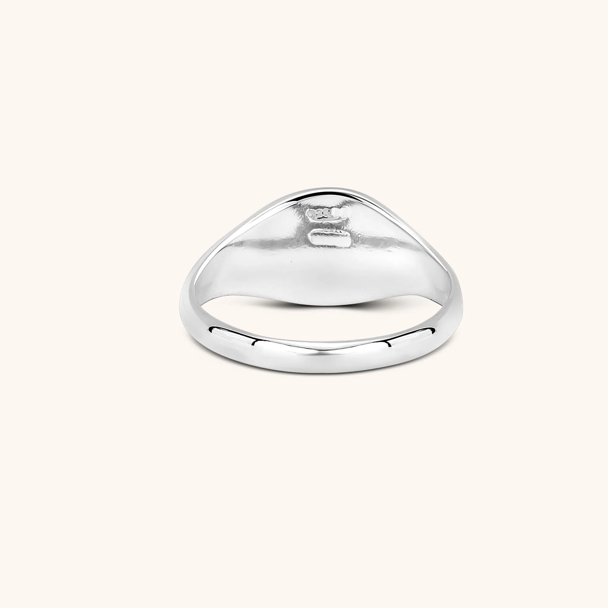 Personalized Engraved Script Small Signet Ring