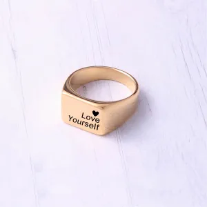 PERSONALIZED RECTANGLE SIGNET RING