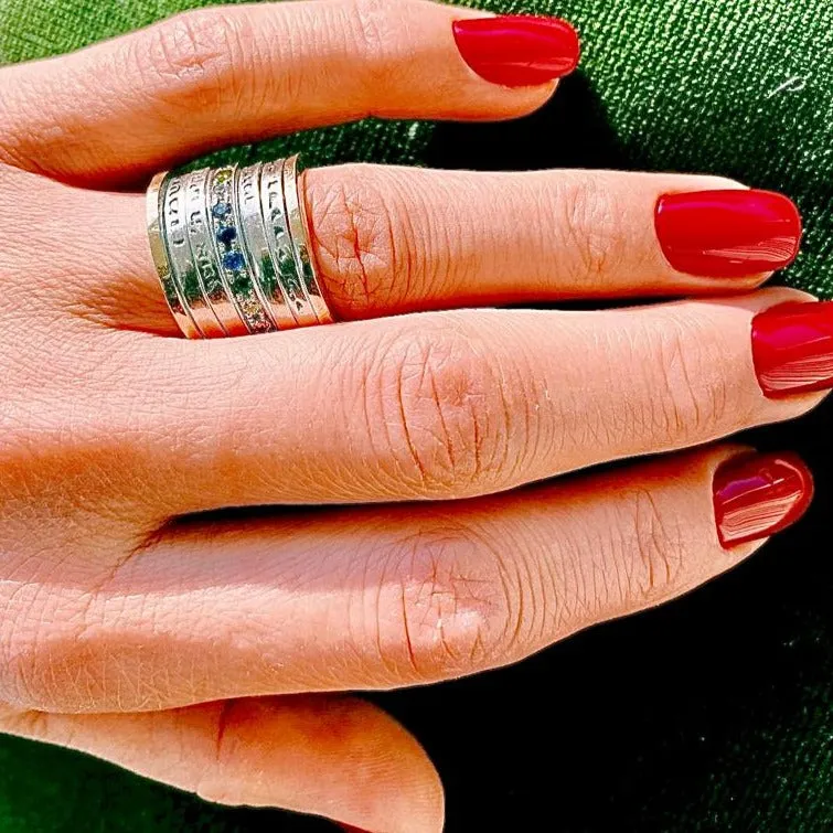 Personalized Spinner Ring blessing rings Prayer & Poesie