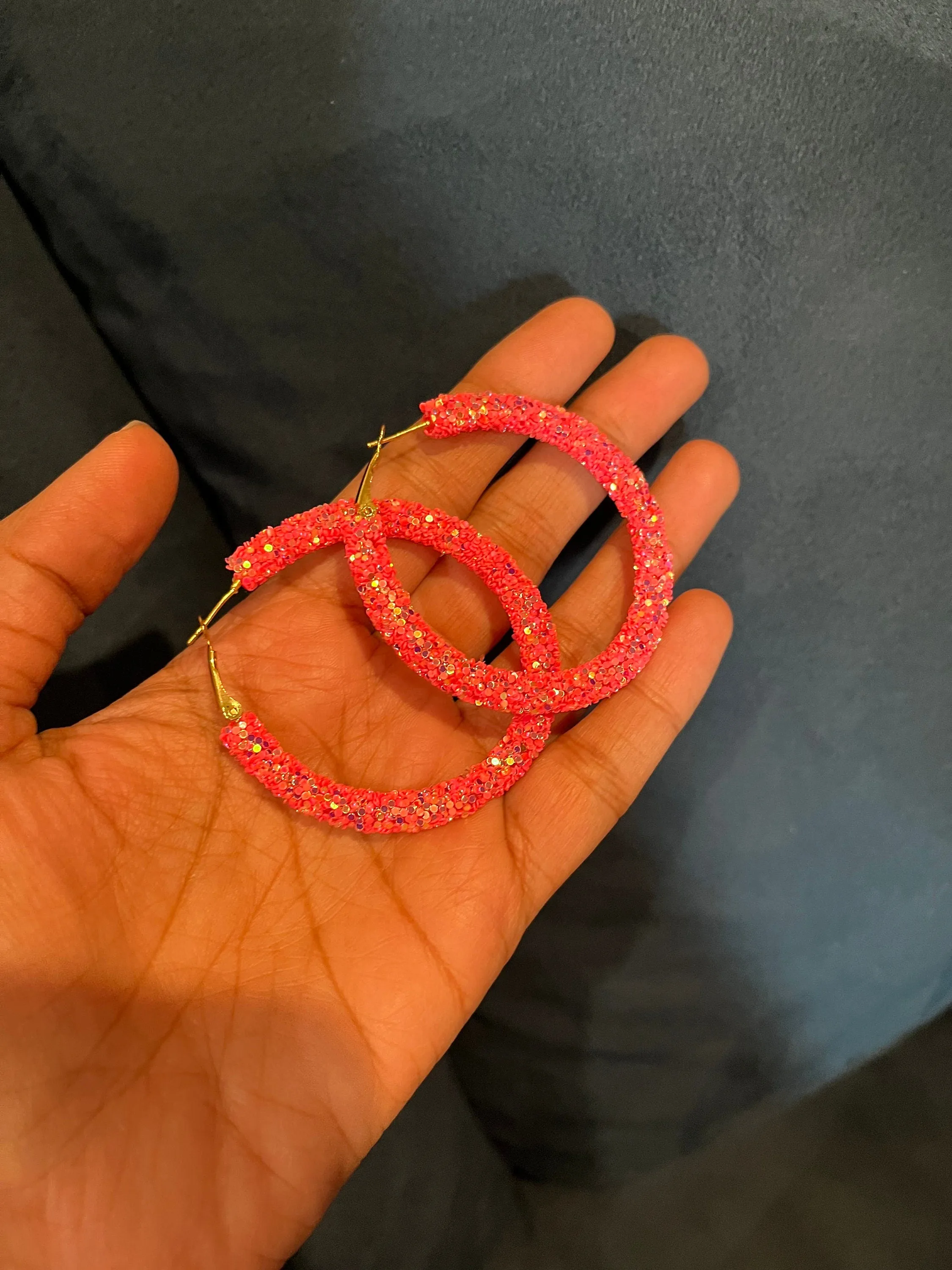 Pink hoops , bright pink glitter  hoop earrings multicolor , large pink iridescent hoops , big hoop earrings