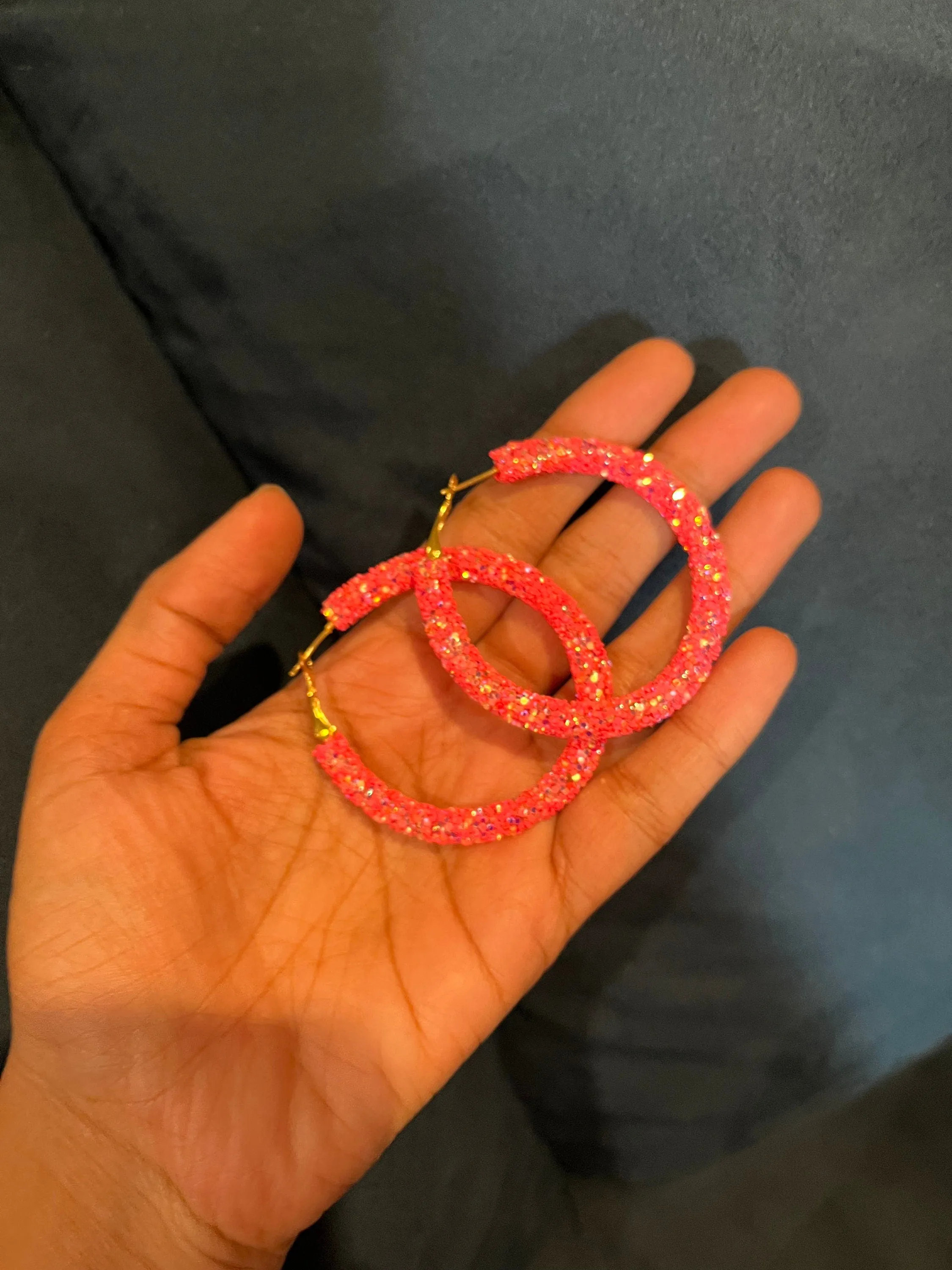 Pink hoops , bright pink glitter  hoop earrings multicolor , large pink iridescent hoops , big hoop earrings