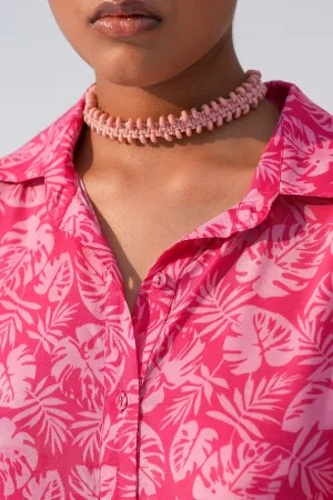 Pink Macrame Pattern Choker