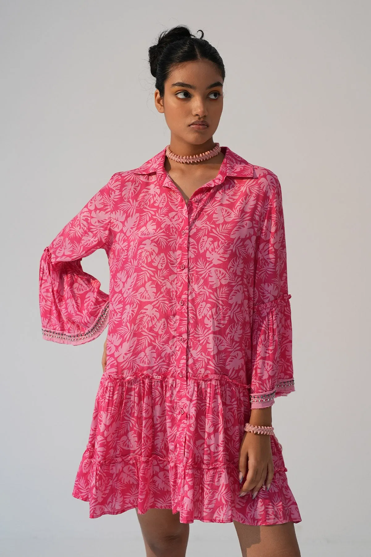 Pink Macrame Pattern Choker