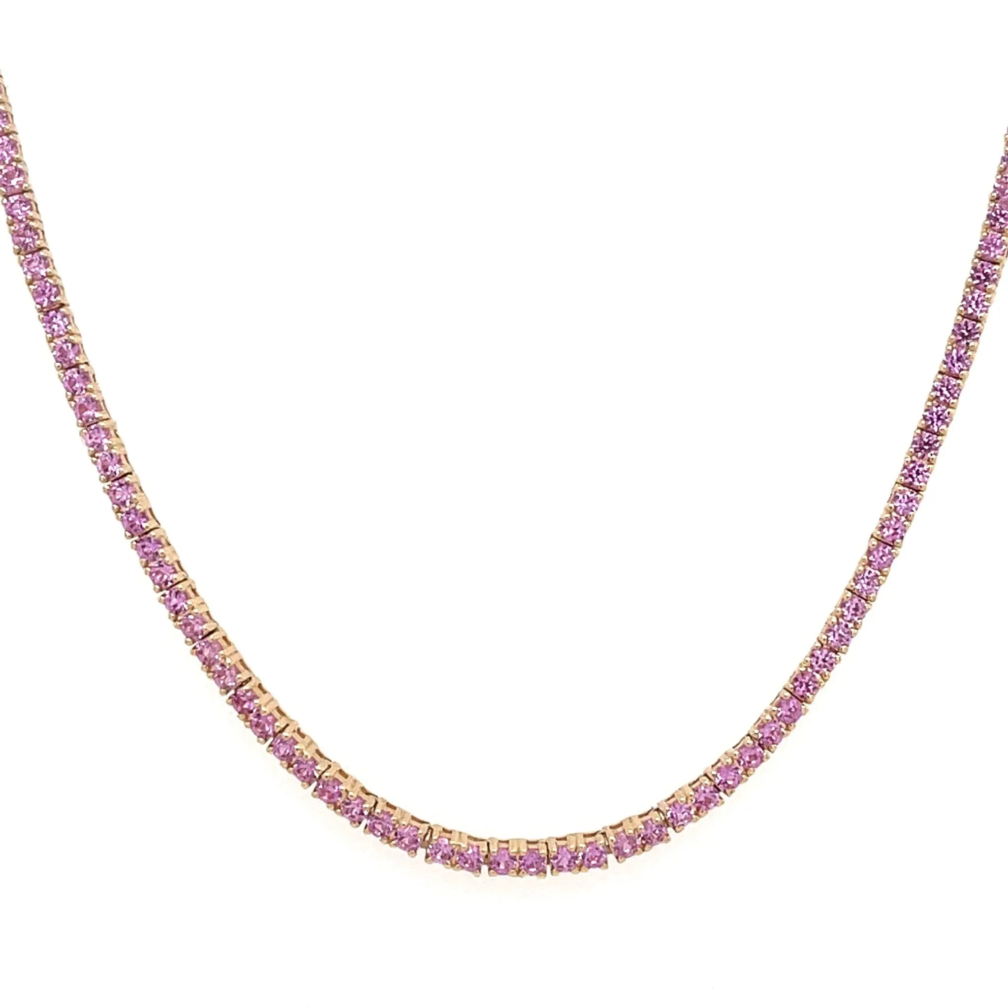 Pink Sapphire Tennis Necklace