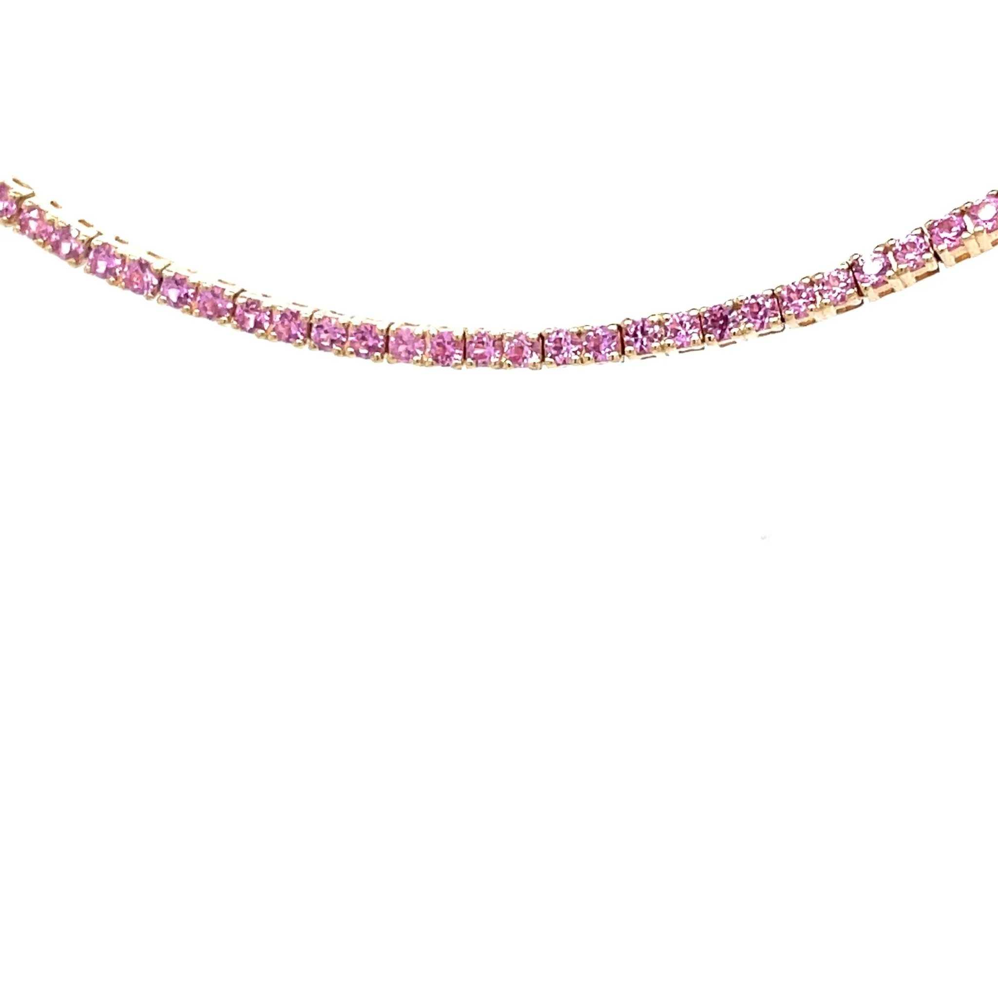 Pink Sapphire Tennis Necklace