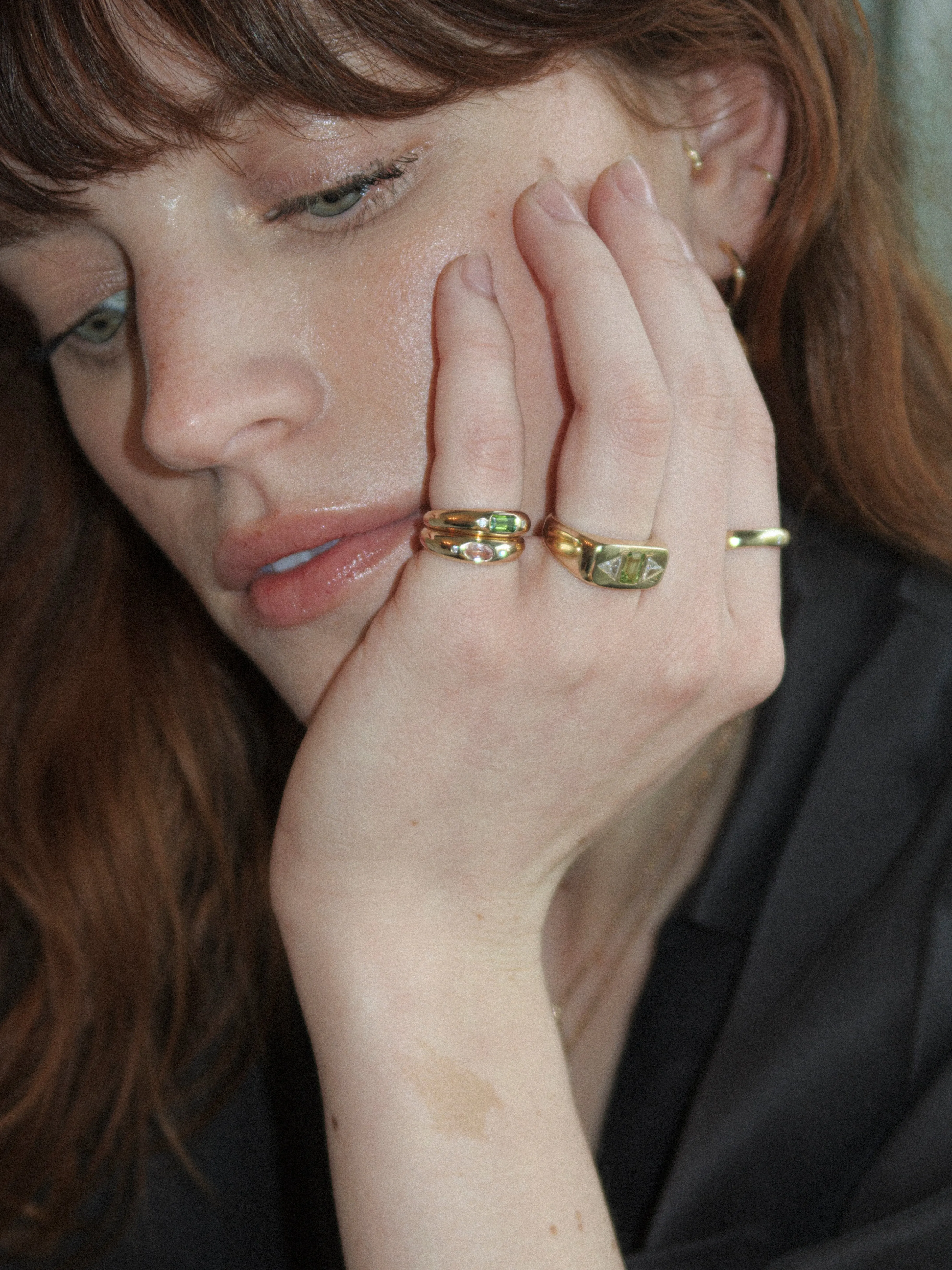 Pink Tourmaline & Diamonds Mini Bubble Ring