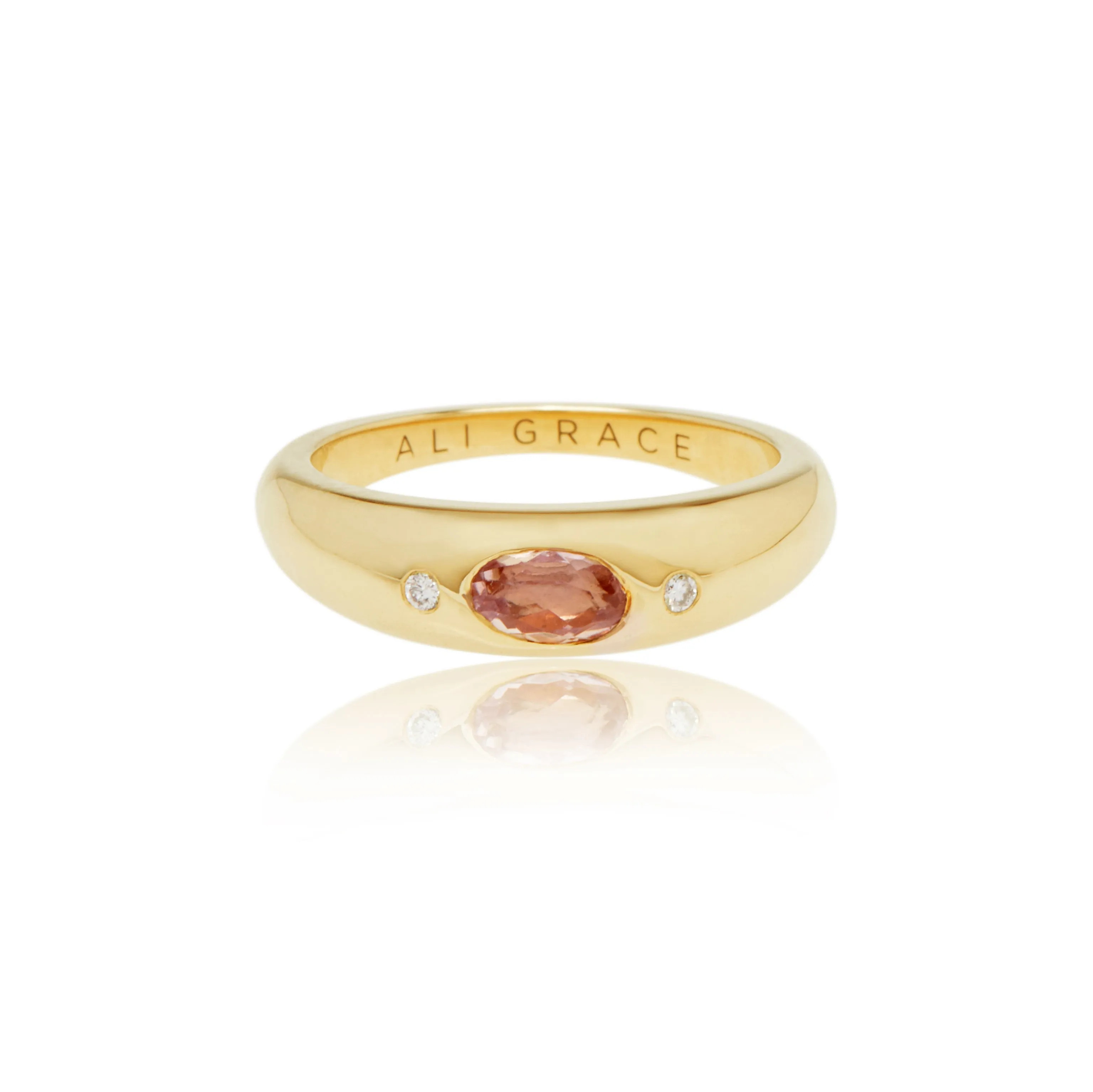Pink Tourmaline & Diamonds Mini Bubble Ring