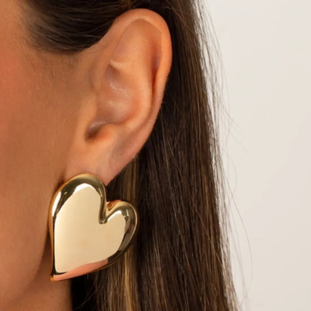 Puffy Chunky Heart Stud Earring