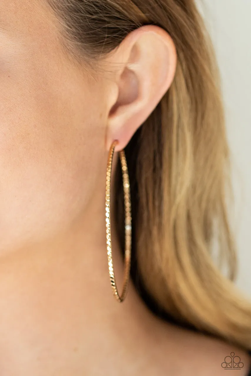 Pump Up the Volume Gold Paparazzi Earrings
