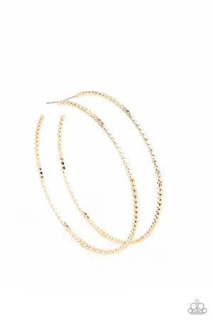 Pump Up the Volume Gold Paparazzi Earrings