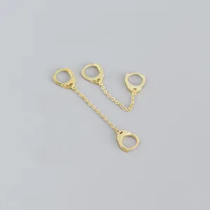 Punk Handcuffs Link Chain Hoop Earrings