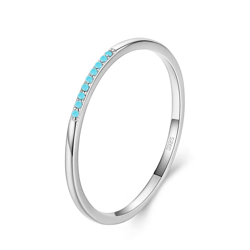 Rainbow Stack Sterling Silver Ring