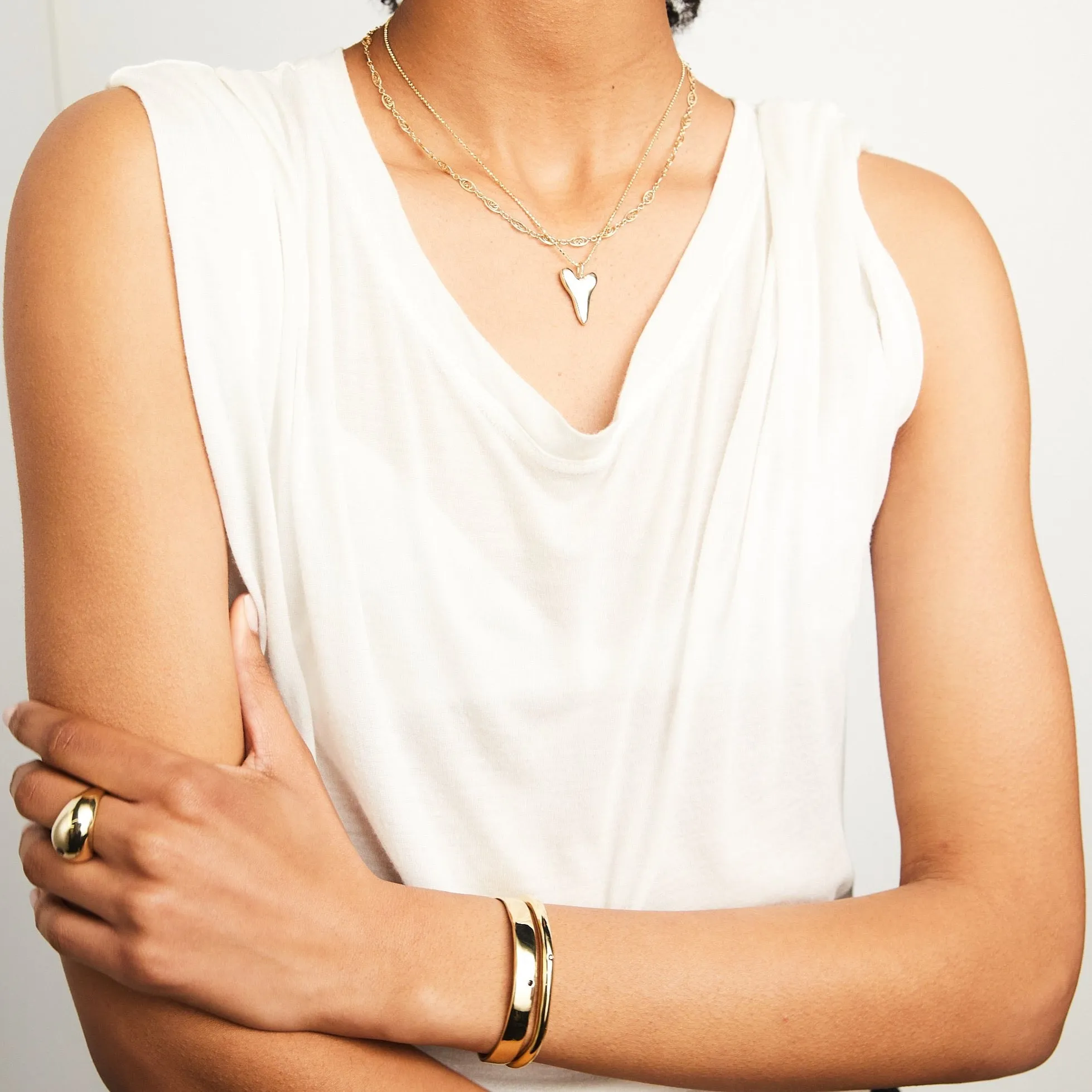 Raw Thin Cuff with Black Onyx - 14K Gold Plated