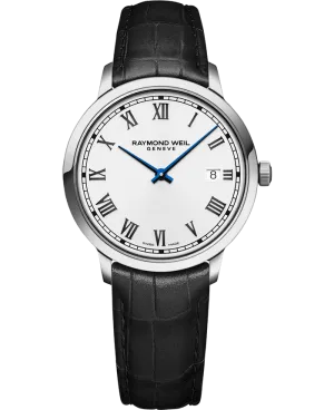 Raymond Weil Toccata Men's Classic White Dial Leather Quartz Watch, 42 mm