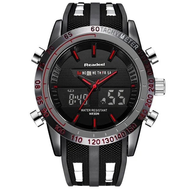 Readeel Brand Sport Watch Mens Watches Top Brand Luxury Men Wrist Watch Waterproof LED Electronic Digital Male relogio masculino