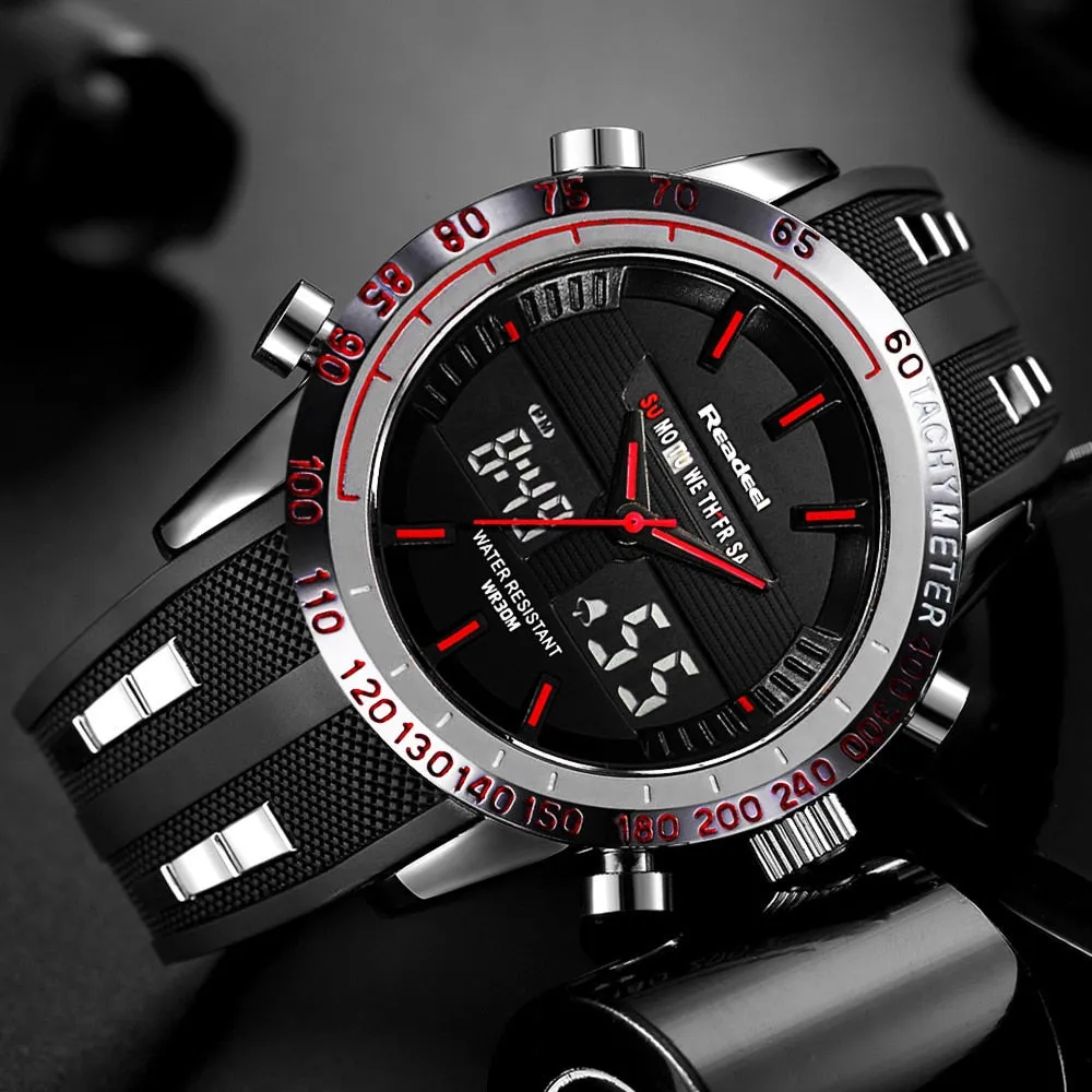Readeel Brand Sport Watch Mens Watches Top Brand Luxury Men Wrist Watch Waterproof LED Electronic Digital Male relogio masculino