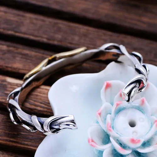 Real Solid 925 Sterling Silver Cuff Bracelet Bangle Cirrus Punk Jewelry