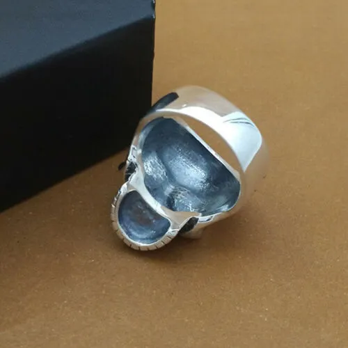 Real Solid 925 Sterling Silver Rings Skeletons Skulls Flowers Punk Jewelry Size 9 10
