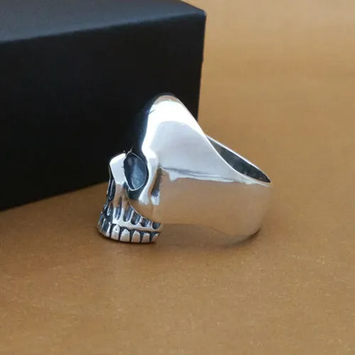Real Solid 925 Sterling Silver Rings Skeletons Skulls Flowers Punk Jewelry Size 9 10