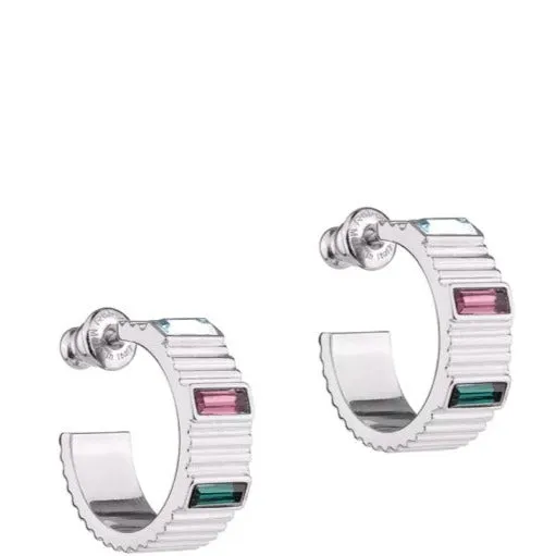 Rebecca Judith Silver Chunky Hoop Earrings