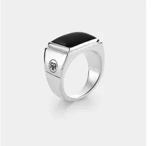 Rebel & Rose Ring Square Onyx Lowneck