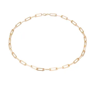 Rectangle Link Chain Choker - Gold