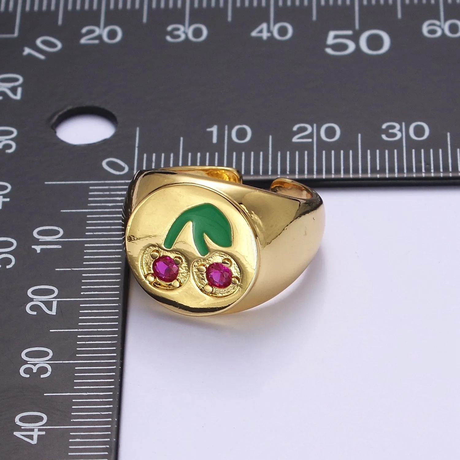 Red Cherry Signet Ring O-2171