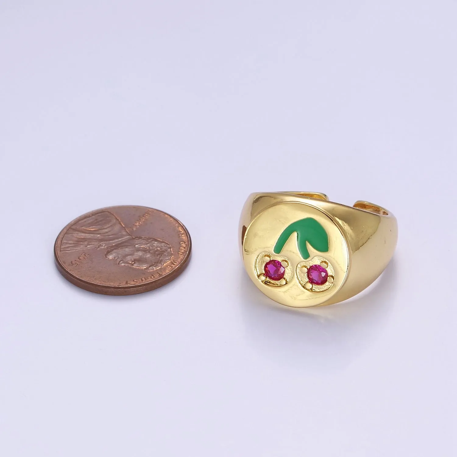 Red Cherry Signet Ring O-2171