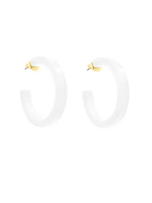 Resin Hoop Earrings - WHITE