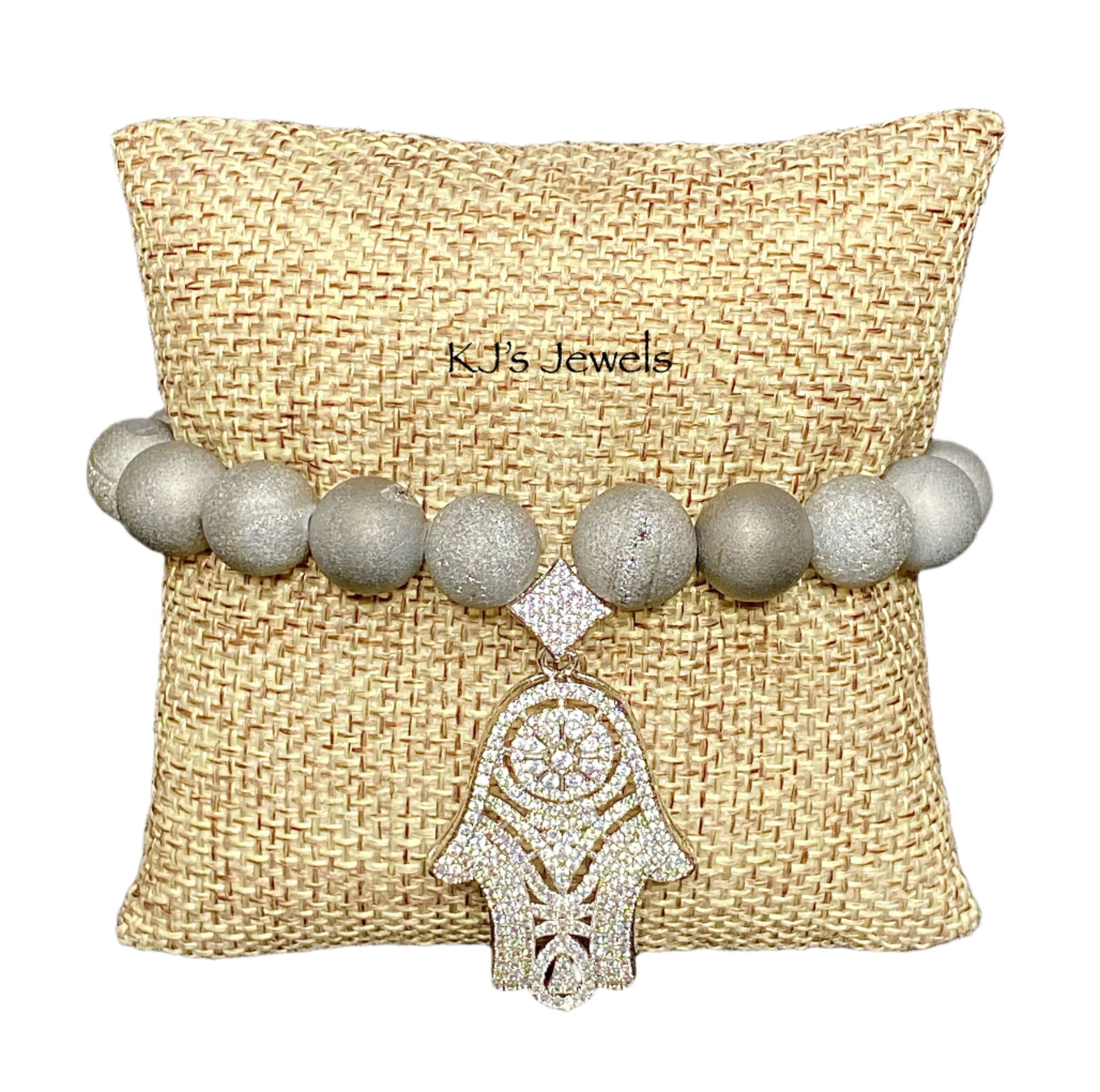 Rhinestone Hamsa Hand Stretch Bracelet