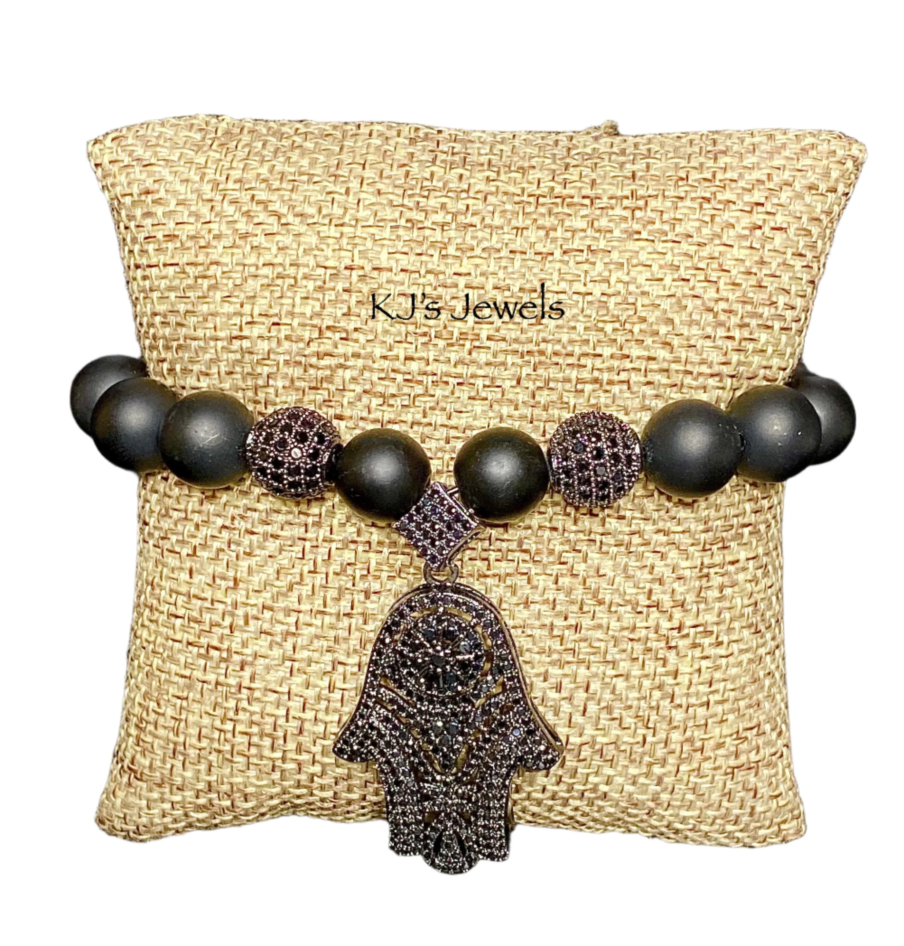 Rhinestone Hamsa Hand Stretch Bracelet